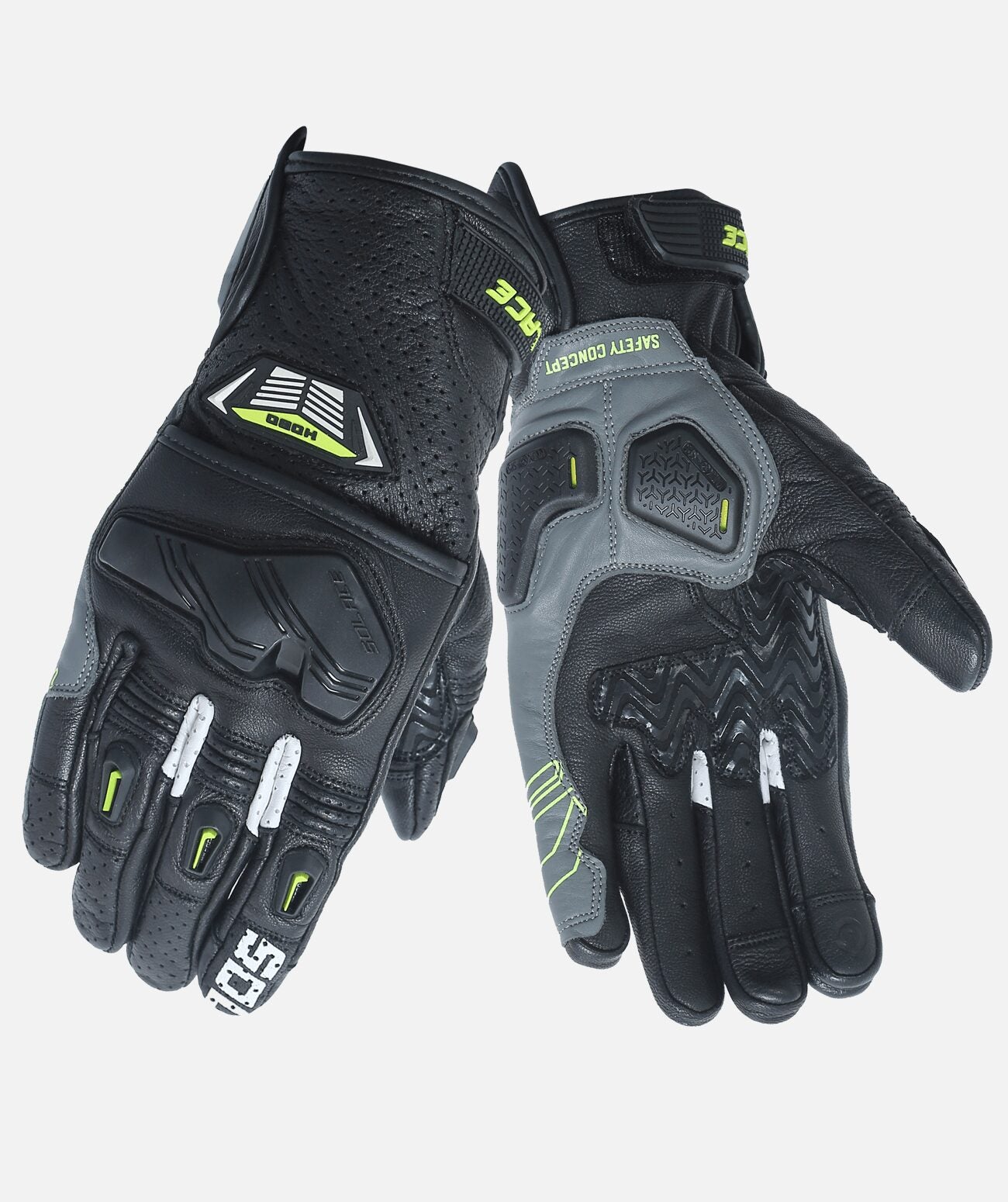 Hobo Semi-Gauntlet Gloves ( B.Neon) - Motorcycle Gloves | SOLACE