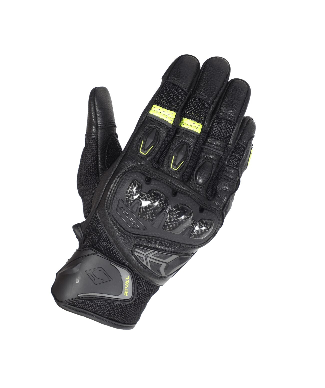Rival Carbon CE Gloves (Neon) - Motorcycle Gloves | Solace