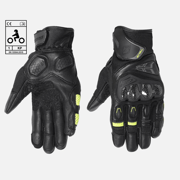 Rival Carbon CE Gloves (Neon) - Motorcycle Gloves | Solace