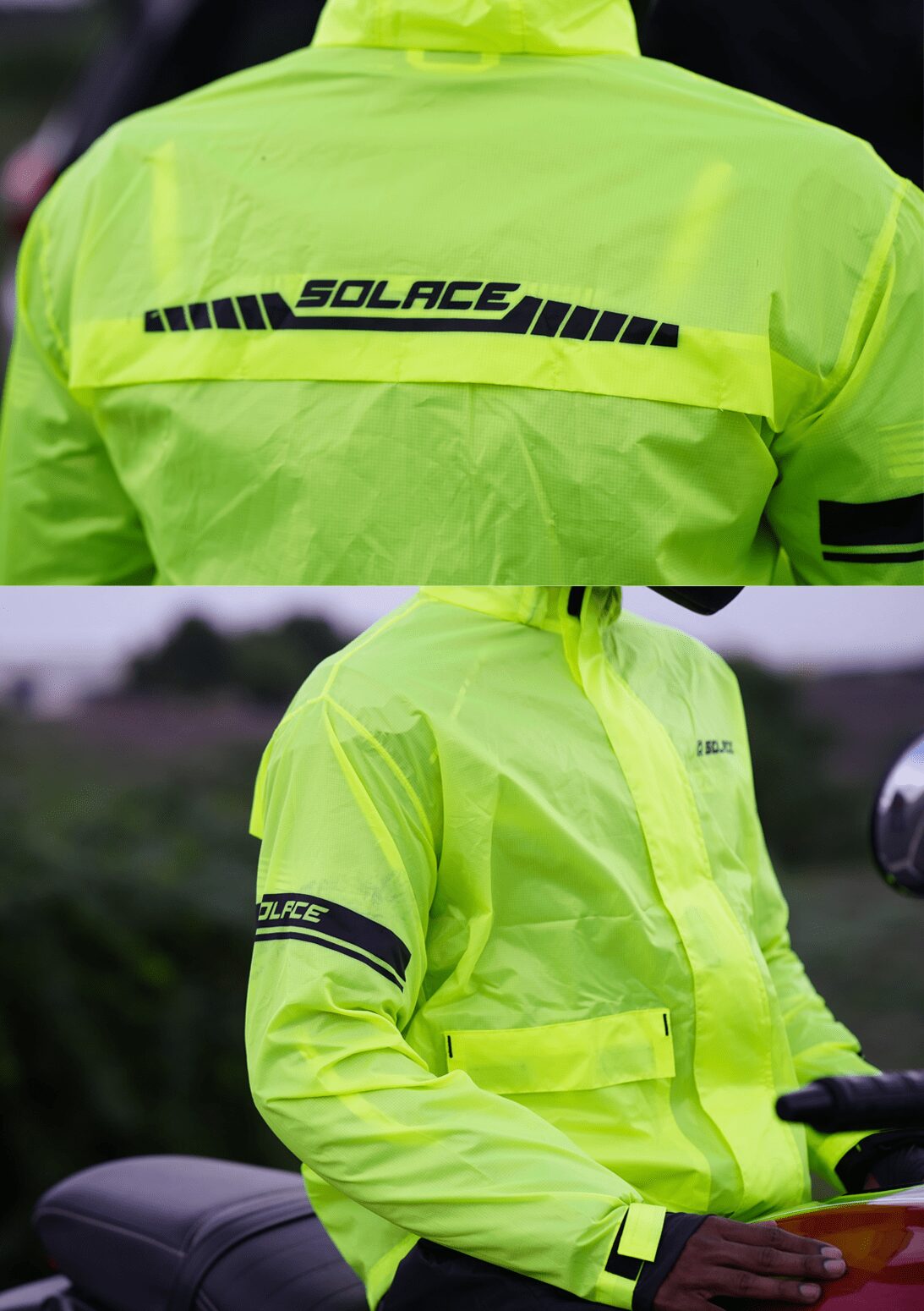 RAINPRO JACKET 16K (Neon) - Motorcycle Rain Jacket | SOLACE