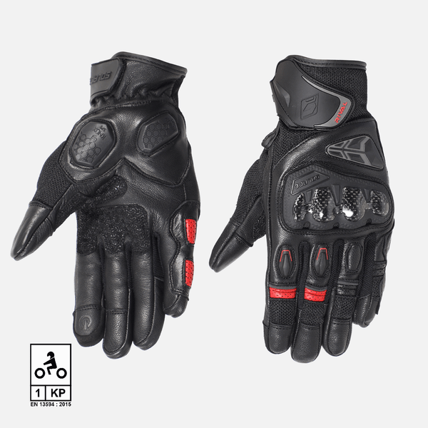 Rival Carbon CE Gloves (Red) - Motorcycle Gloves | Solace – Solace